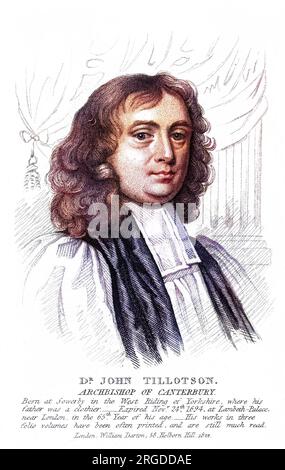 JOHN TILLIOTSON (1630 - 1694), churchman anglais, archevêque de Canterbury Banque D'Images