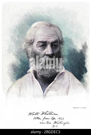 WALT WHITMAN (1819 - 1892), poète américain. Banque D'Images