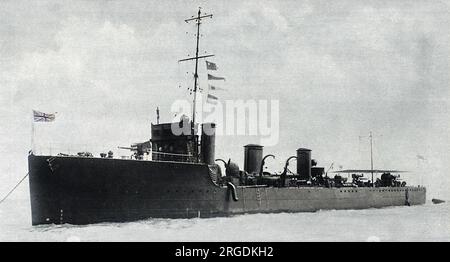 Le Shark était l'un des vingt navires de la classe K de la Royal Navy (précédemment désigné comme classe Acasta). Il est torpillé et coulé lors de la bataille du Jutland en 1916 Banque D'Images