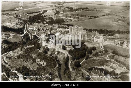 Château de Douvres, Kent - vue aérienne. Banque D'Images