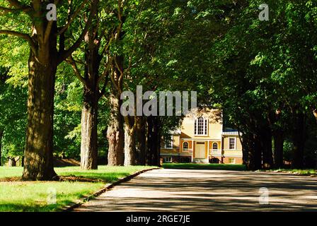Boscobel, un domaine historique à New York, situé au bout d'une allée bordée d'arbres, dans la vallée de l'Hudson Banque D'Images