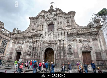 Église de la Compagnie de Jésus (Iglesia de la Compañía de Jesús), souvent appelée la Compañía à Quito en Équateur. Banque D'Images