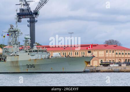 Sydney Aust 06 août 2023 : le NCSM Montréal, navire de la Marine royale canadienne, amarré à Garden Island, Sydney, pour l'approvisionnement après Talisman Sabre 2023 Banque D'Images