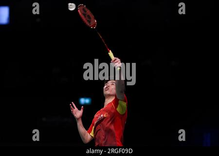 Weng Hong Yang de Chine en action lors de la finale en simple masculin du SATHIO GROUPE Australian Badminton Open 2023 entre l'Inde et la Chine au qua Banque D'Images