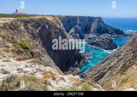 Phare de Cabo Sardao, situé au point le plus à l'ouest de la région de l'Alentejo au Portugal Banque D'Images