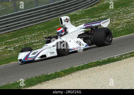 Mugello circuit 1 avril 2007 : course inconnue sur Classic F1 car 1975 Brabham BT44B ex Carlos Reutemann Ford Cosworth sur Mugello circuit en Italie pendant Mu Banque D'Images