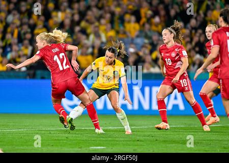 Sydney, Nouvelle-Galles du Sud, Australie, Hayley Raso (16 Australie) coupe du monde féminine de la FIFA 2023 Round 16 Match Australie contre Danemark au Stadium Australia (Accor Stadium) 7 août 2023, Sydney, Australie. (Keith McInnes/SPP) crédit : SPP Sport Press photo. /Alamy Live News Banque D'Images
