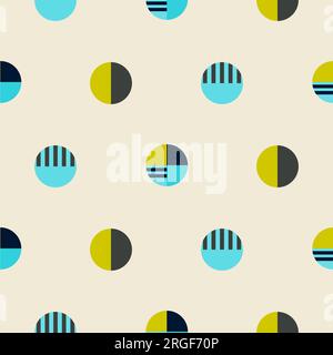 Motif pois sans couture. Bleu vert abstrait imprimé sur toute la surface. Fond géométrique abstrait avec des points multicolores Illustration de Vecteur