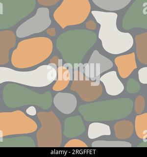 Modèle abstrait sans couture d'automne avec des taches ou des pierres. Couleurs chaudes fond sans fin. Vecteur doodle décor décoratif. Papier peint, bannière, affiche Illustration de Vecteur
