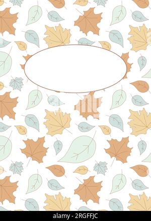 Couverture de cahier d'automne avec espace pour le texte. Illustration vectorielle pour Planner, carte postale, affiche avec des feuilles tombées avec espace de copie. Art de design décoratif Illustration de Vecteur