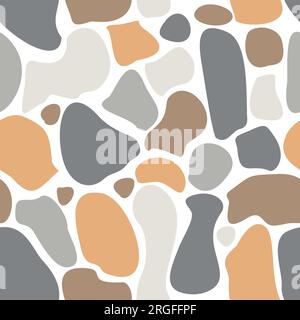 Bstract automne modèle sans couture avec des taches ou des pierres. Couleurs chaudes fond sans fin. Vecteur doodle décor décoratif. Papier peint, bannière, affiche. Illustration de Vecteur