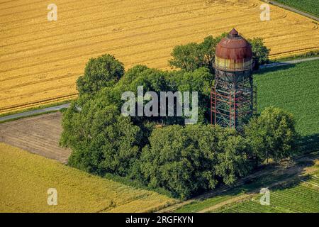 Vue aérienne, château d'eau Lanstroper EI, Hostedde, Dortmund, région de la Ruhr, Rhénanie du Nord-Westphalie, Allemagne Banque D'Images