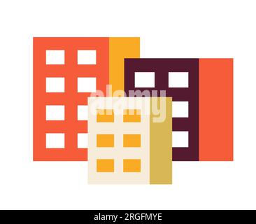 Objet vectoriel couleur semi-plat pour bâtiments urbains Illustration de Vecteur