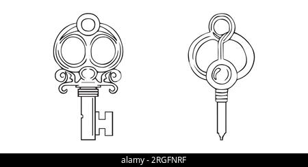 Définir de belles clés vintage. Illustration vectorielle isolée sur fond blanc Illustration de Vecteur