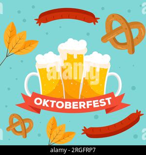 illustration du festival oktoberfest vectoriel de conception plate Illustration de Vecteur