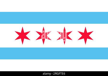 Drapeau de la ville américaine de Chicago. Illustration de Vecteur