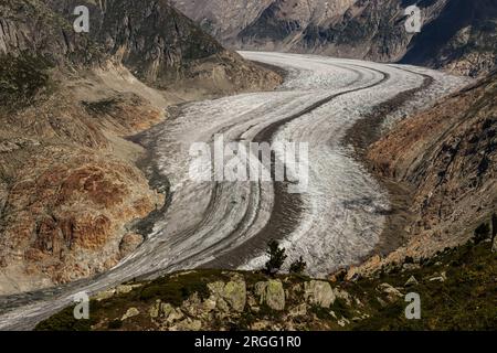 Glacier d'Aletsch, glacier d'Aletsch, Aletsch Gletscher, Suisse Banque D'Images
