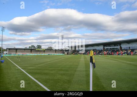 Burton upon Trent, Royaume-Uni. 09 août 2023. Vue générale de l'intérieur du stade Pirelli, domicile de Burton Albion avant le match de la coupe Carabao Burton Albion vs Leicester City au stade Pirelli, Burton upon Trent, Royaume-Uni, le 9 août 2023 (photo Gareth Evans/News Images) à Burton upon Trent, Royaume-Uni le 8/9/2023. (Photo Gareth Evans/News Images/Sipa USA) crédit : SIPA USA/Alamy Live News Banque D'Images