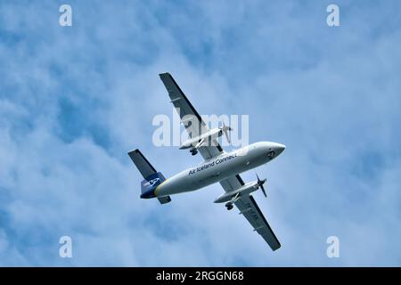 De Havilland Canada Dash 8 Aircraft, Isarfjordur, Islande Banque D'Images