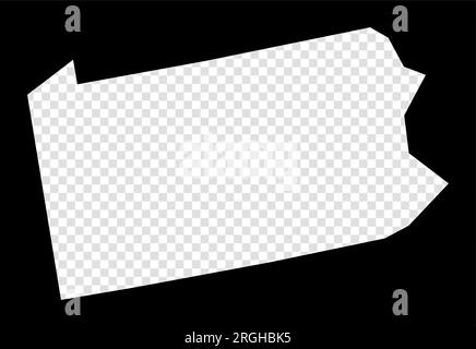 Carte au pochoir de Pennsylvanie. Carte transparente simple et minimale de la Pennsylvanie. Rectangle noir avec forme coupée de l'état US. Vecteur radiant illust Illustration de Vecteur