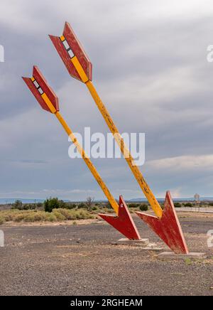 Twin Arrows, AZ est une ville abandonnée le long d'une portion désolée de la route 66 Banque D'Images