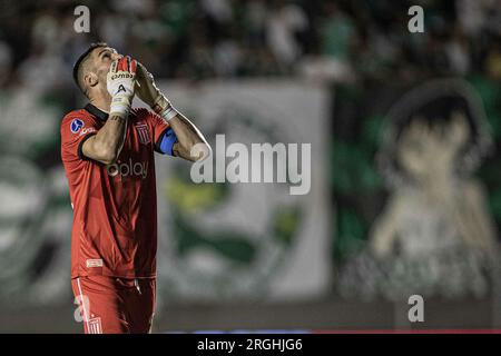 GO - GOIANIA - 09/08/2023 - COPA SUL-AMERICANA 2023, GOIAS X ESTUDIANTES -Andujar gardien des Estudiantes lors d'un match contre Goias au stade Serra Dourada pour le championnat Copa Sudamericana 2023. Photo : Heber Gomes/AGIF Banque D'Images