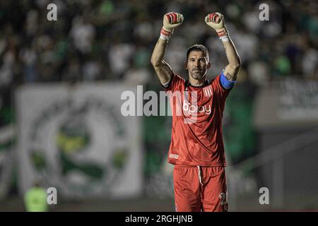 GO - GOIANIA - 09/08/2023 - COPA SUL-AMERICANA 2023, GOIAS X ESTUDIANTES -Andujar gardien des Estudiantes lors d'un match contre Goias au stade Serra Dourada pour le championnat Copa Sudamericana 2023. Photo : Heber Gomes/AGIF/Sipa USA Banque D'Images