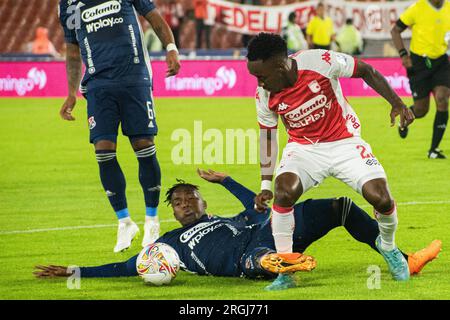 Bogota, Colombie. 02 août 2023. Ever Valencia de l'Independiente Santa Fe lors du match de phase de groupes entre l'Independiente Santa Fe de Bogota (1) et le Deportivo Independiente Medellin de Medellin au stade Nemesio Camacho el Campin, le 2 août 2023. Photo par : Daniel Romero/long Visual Press crédit : long Visual Press/Alamy Live News Banque D'Images