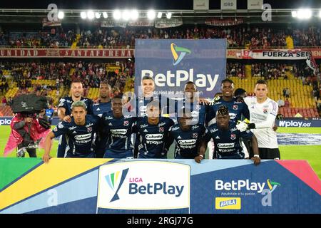 Bogota, Colombie. 02 août 2023. Les joueurs du Deportivo Independiente Medellin posent pour la photo officielle lors du match de la phase de groupes entre l'Independiente Santa Fe de Bogota (1) et le Deportivo Independiente Medellin de Medellin au stade Nemesio Camacho el Campin, le 2 août 2023. Photo par : Daniel Romero/long Visual Press crédit : long Visual Press/Alamy Live News Banque D'Images