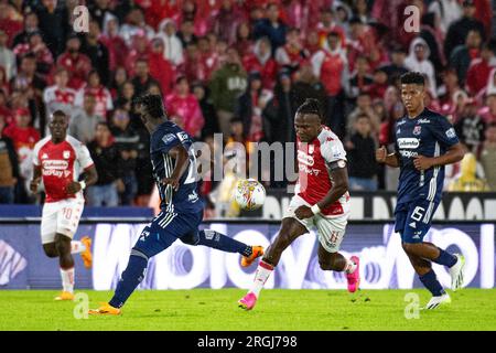 Bogota, Colombie. 02 août 2023. Hugo Rodallega de l'Independiente Santa Fe lors du match de phase de groupes entre l'Independiente Santa Fe de Bogota (1) et le Deportivo Independiente Medellin de Medellin au stade Nemesio Camacho el Campin, le 2 août 2023. Photo par : Sebastian Barros/long Visual Press crédit : long Visual Press/Alamy Live News Banque D'Images