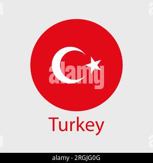 Icônes vectorielles de drapeau de Turquie définies en forme de cœur, étoile, cercle et carte. Illustration de Vecteur