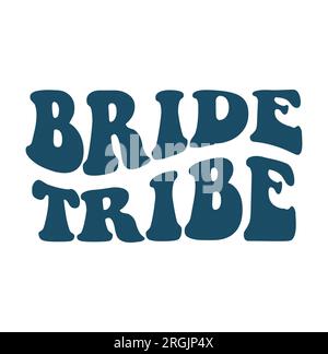 Tribu mariée rétro, ondulé, empilé sur fond blanc. Illustration isolée. Banque D'Images