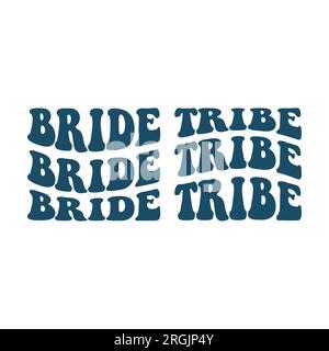 Tribu mariée rétro, ondulé, empilé sur fond blanc. Illustration isolée. Banque D'Images