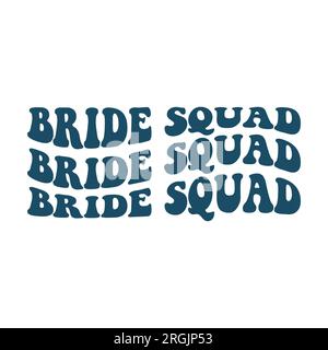 Escouade de mariée rétro, ondulé, empilé sur fond blanc. Illustration isolée. Banque D'Images