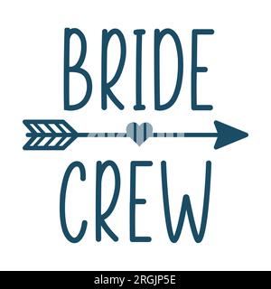 Bride crew avec coeur et flèche tribale fond blanc. Illustration isolée. Banque D'Images