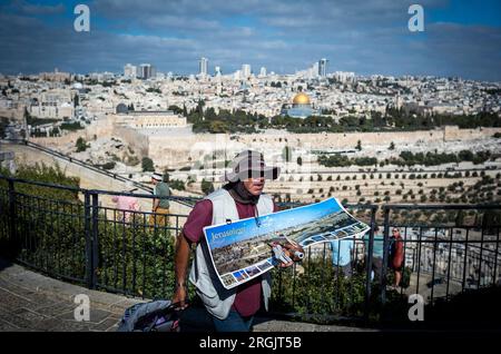 Jérusalem, Israël. 10 août 2023. Une vue aérienne du complexe d'Al-Aqsa. Crédit : Ilia Yefimovich/dpa/Alamy Live News Banque D'Images