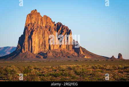 Shiprock iin the Navajo Nation, San Juan County, Nouveau-Mexique Banque D'Images