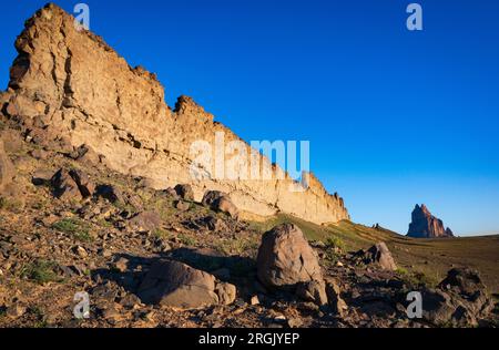 Shiprock iin the Navajo Nation, San Juan County, Nouveau-Mexique Banque D'Images