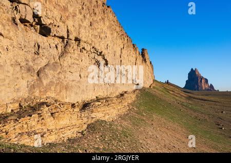 Shiprock iin the Navajo Nation, San Juan County, Nouveau-Mexique Banque D'Images