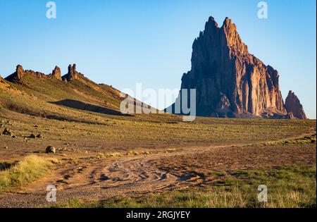 Shiprock iin the Navajo Nation, San Juan County, Nouveau-Mexique Banque D'Images