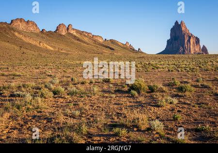 Shiprock iin the Navajo Nation, San Juan County, Nouveau-Mexique Banque D'Images