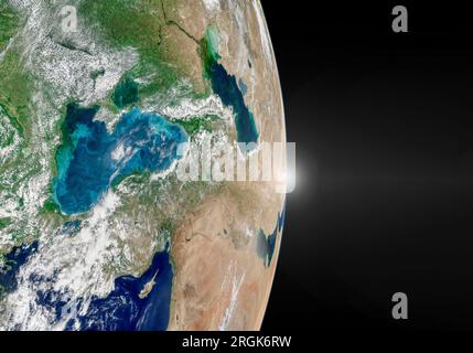 Turquie pays sur Terre depuis l'espace, Mer Noire, Moyen-Orient.Eléments de cette image fournis par la NASA Banque D'Images