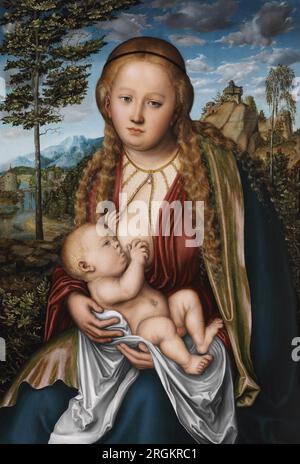 La Vierge Suckling l'enfant vers 1515 par Lucas Cranach l'ancien Banque D'Images