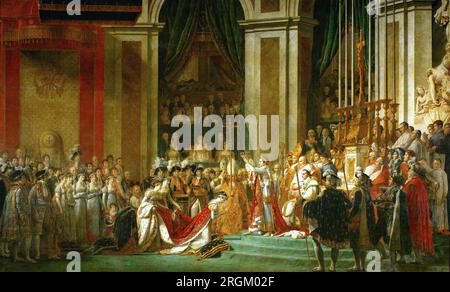 NAPOLÉON BONAPARTE (1769-1821) lors de son couronnement à notre Dame le 2 décembre 1804 par Jacques-Louis David Banque D'Images