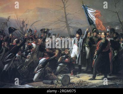 RETOUR DE NAPOLÉON D'ELBE 7 MARS 1815. Il est accueilli par le 7e régiment à Grenoble. Tableau de Charles de Steuben Banque D'Images