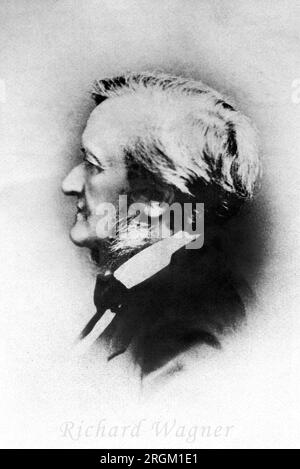 Richard Wagner (1813-1883), compositeur et chef d'orchestre allemand, profil de tête et d'épaules Portrait, artiste non identifié Banque D'Images