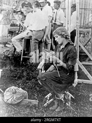 Mary Pickford tricotant pour la Croix-Rouge ca. 1925 Banque D'Images