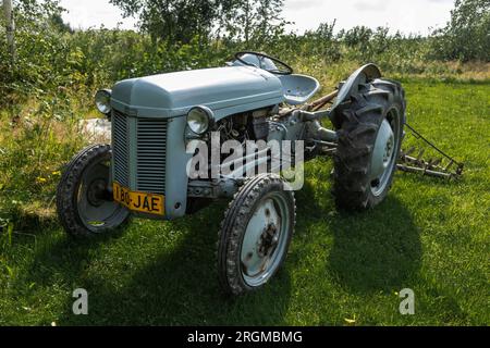 Tracteur vintage des années 1950 toujours fort. Banque D'Images