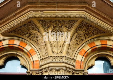 Détails architecturaux, St Pancras Renaissance London Hotel, Euston Road, Londres, Angleterre Banque D'Images