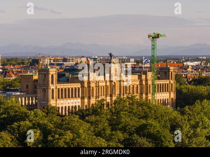 Le Landtag de Bavière, Maximilianeum à Munich, Allemagne Banque D'Images